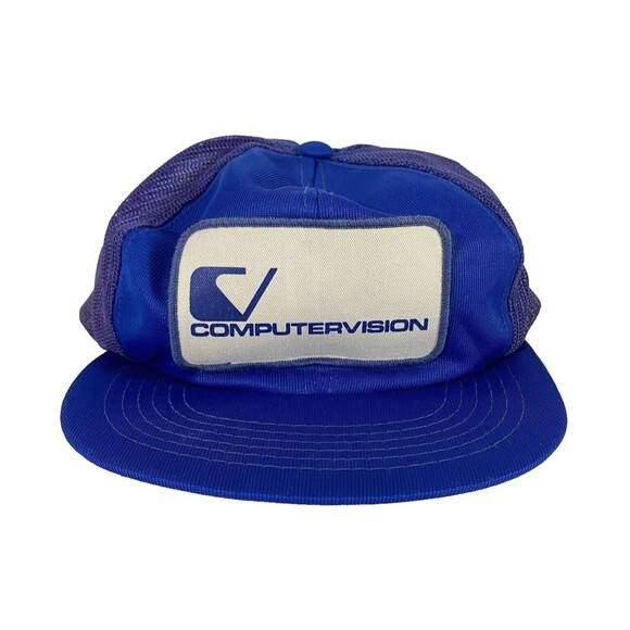 Unknown Other - Computervision Baseball Cap Vtg Hat S/M Mens Blue White Adjustable Strap Mesh